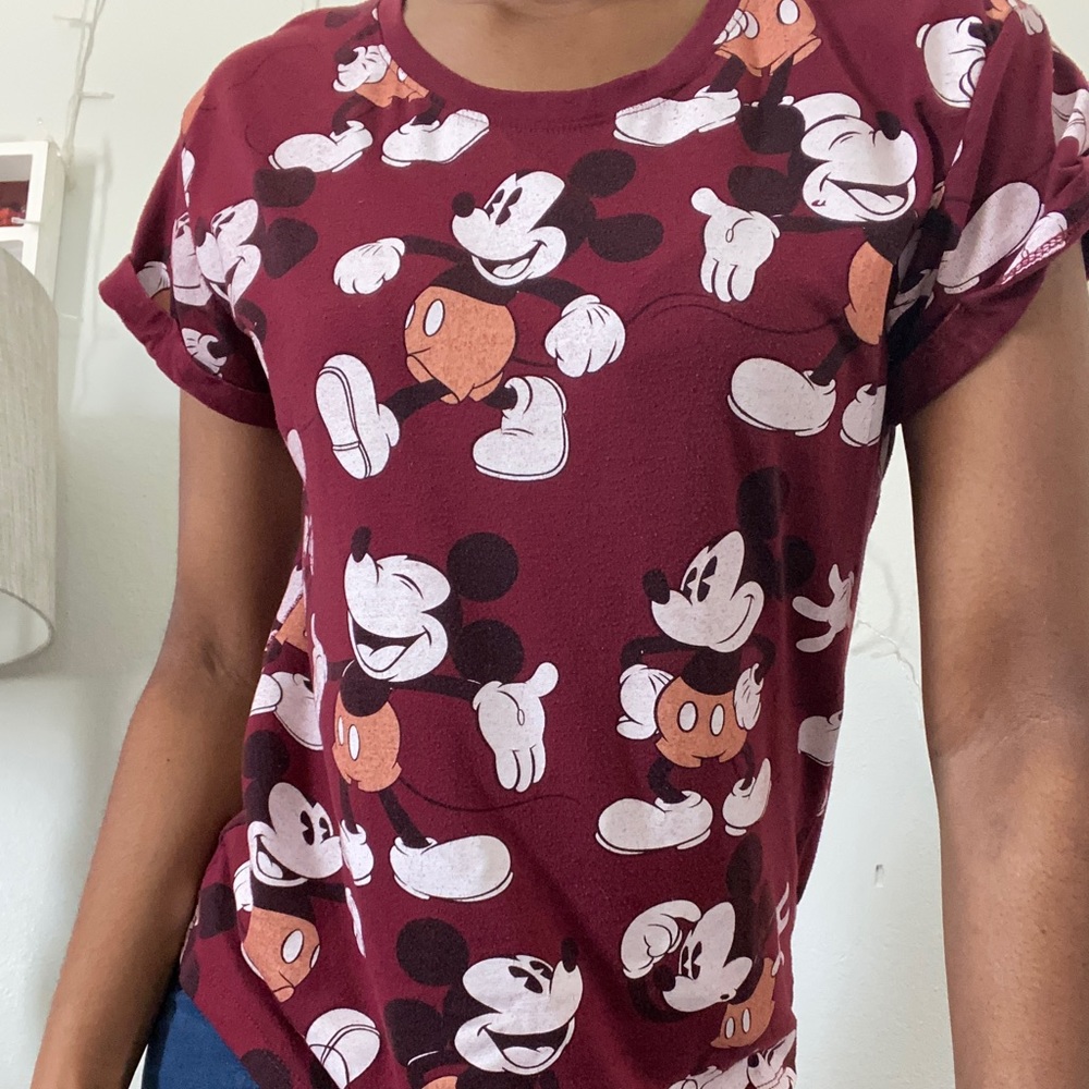 Mickey Mouse shirt.